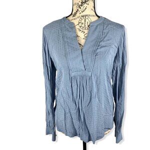 CeCe v- neck printed grey blouse